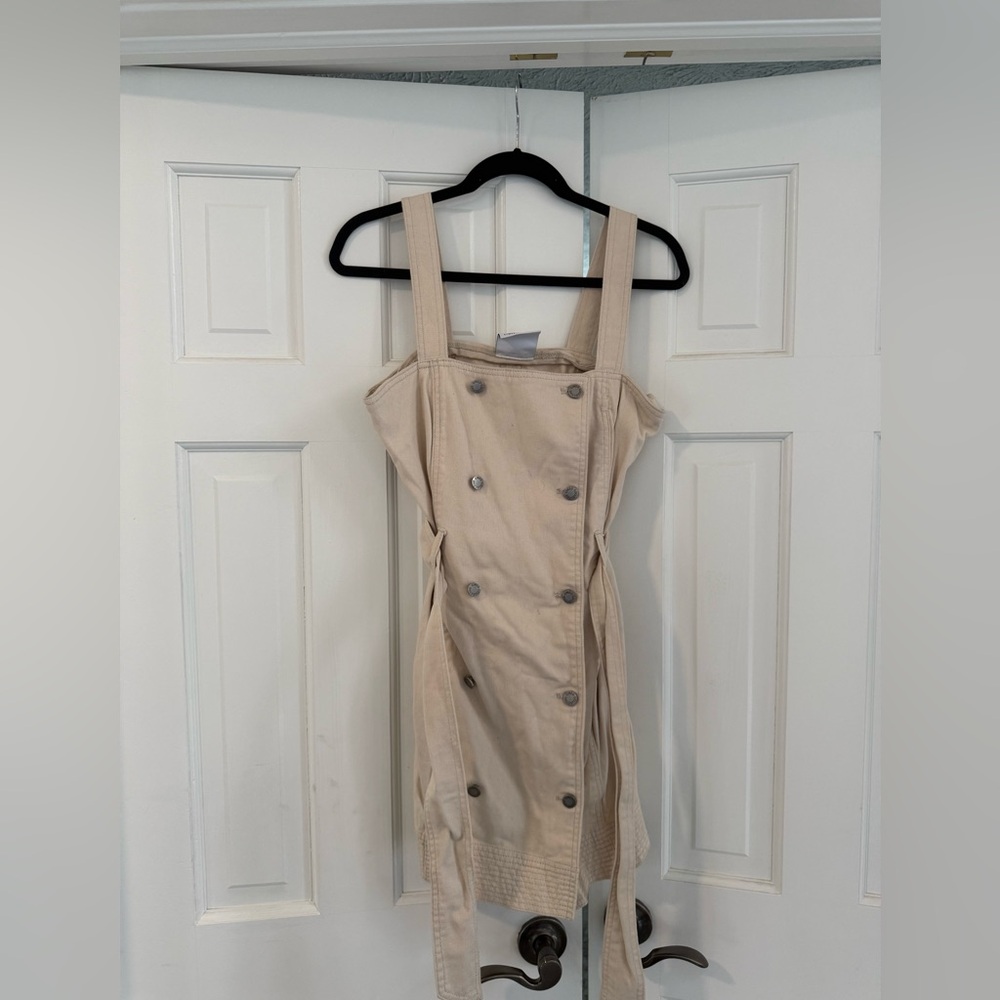 C/MEO Collective Beige Double-Breasted Mini Dress